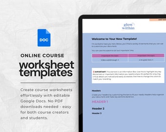 Google Docs Workbook Template | Canva Ebook Template | Course Creator Template | Pastel Theme