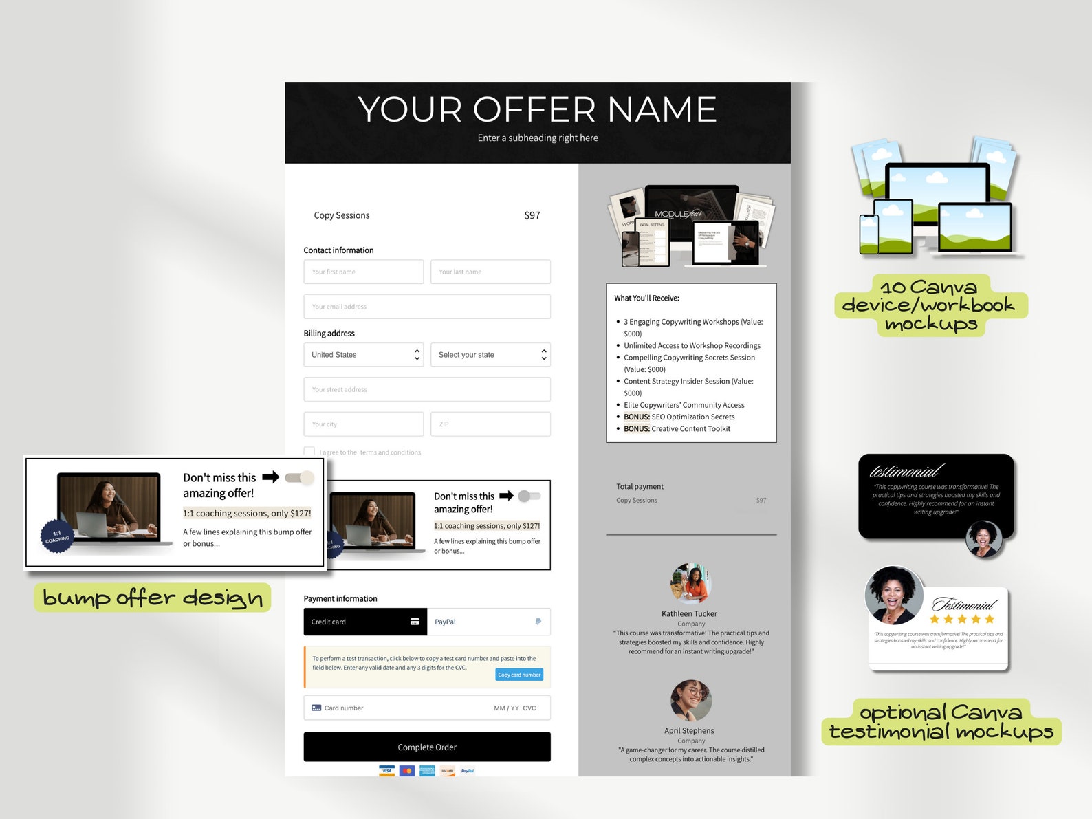 Thrivecart Checkout Template | Course Sales Page | Coaching Template ...