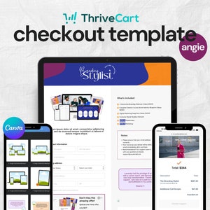ThriveCart Checkout Vorlage | Natürlich Verkaufsseite | Coaching-Vorlage | Bearbeitbare Canvas-Elemente