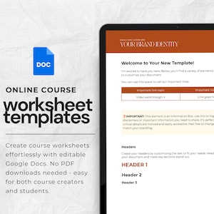 Google Docs Workbook Template | Canva Ebook Template | Course Creator Template | Boho Style