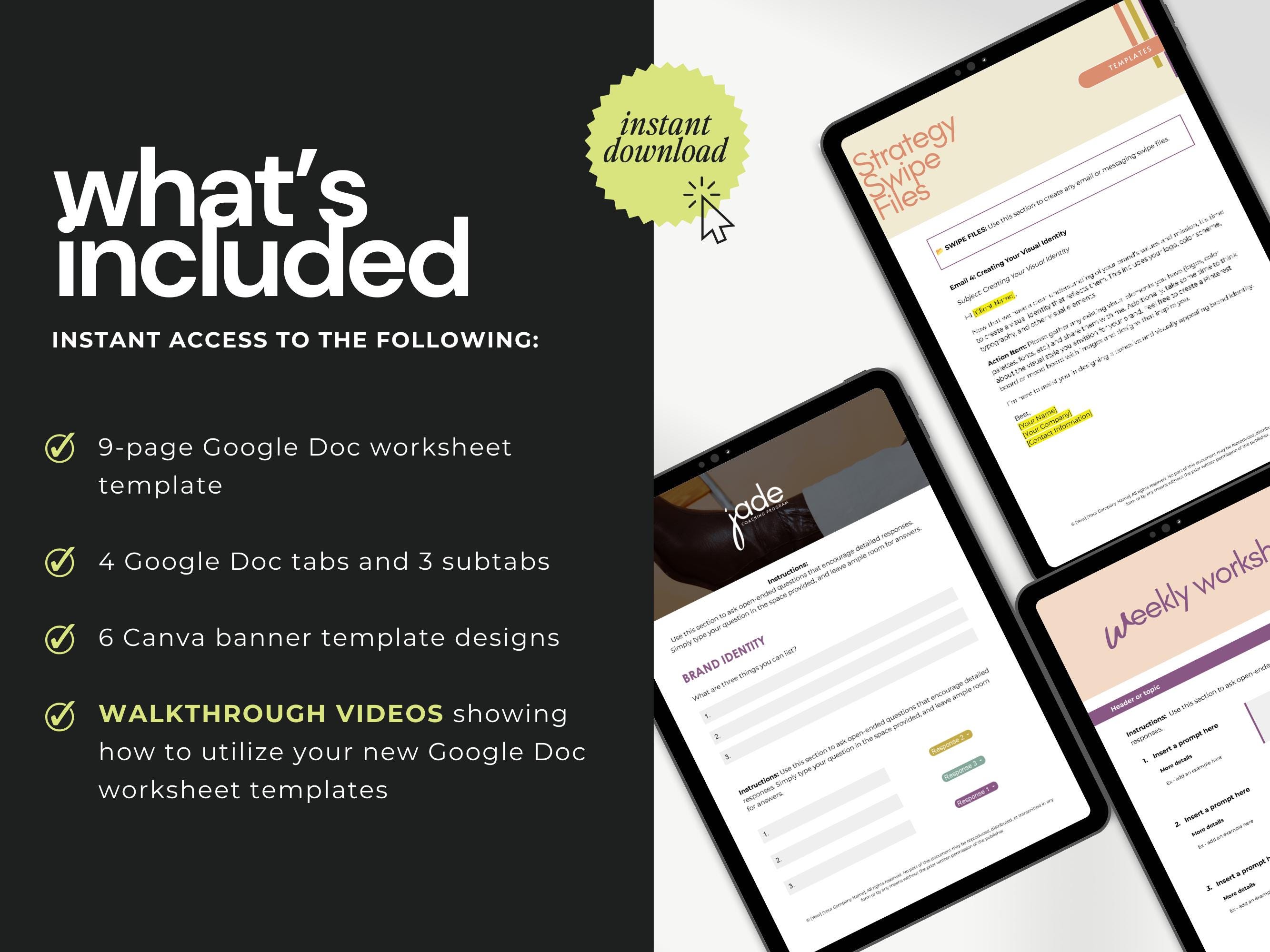 Google Docs Workbook Template | Welcome Packet Template | Course ...