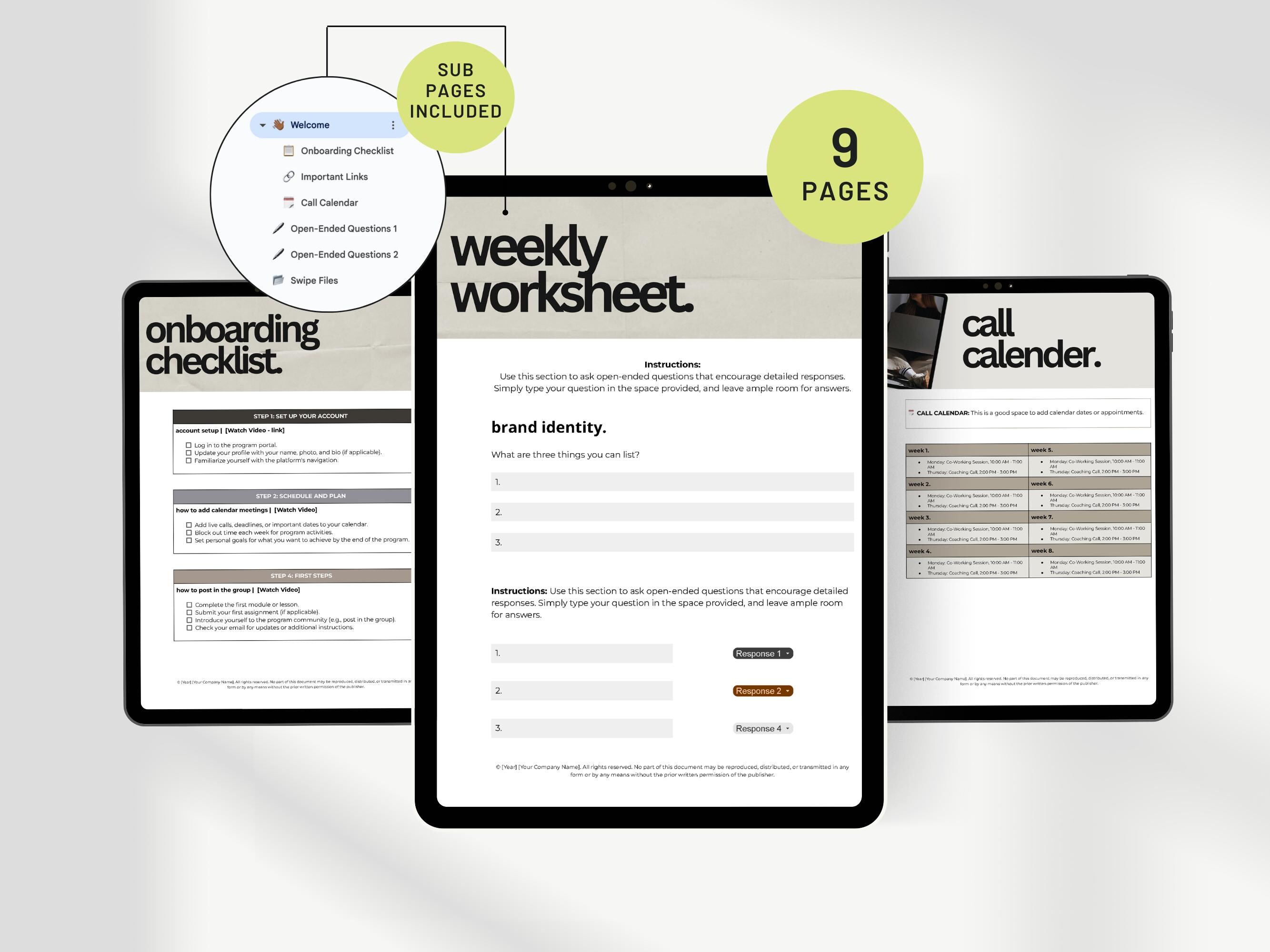 Google Docs Workbook Template | Welcome Packet Template | Course ...