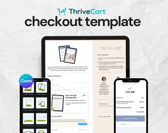 Eenvoudige ThriveCart-betaalsjabloon | Verkooppagina cursus | E-boeksjabloon | Bewerkbare Canva-items