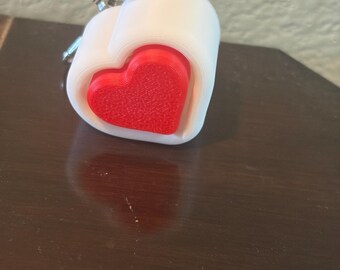 3D Printed Heart Fidget Clicker Keychain, PLA Mechanical Switch Sensory Toy