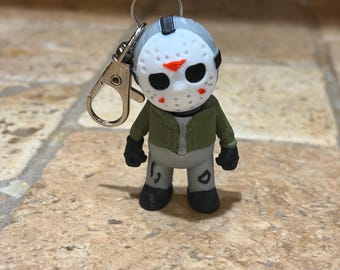 Mini Slasher Keychain – 3D Printed Horror Icon, Jason Mask Bag Accessory (2" PLA)