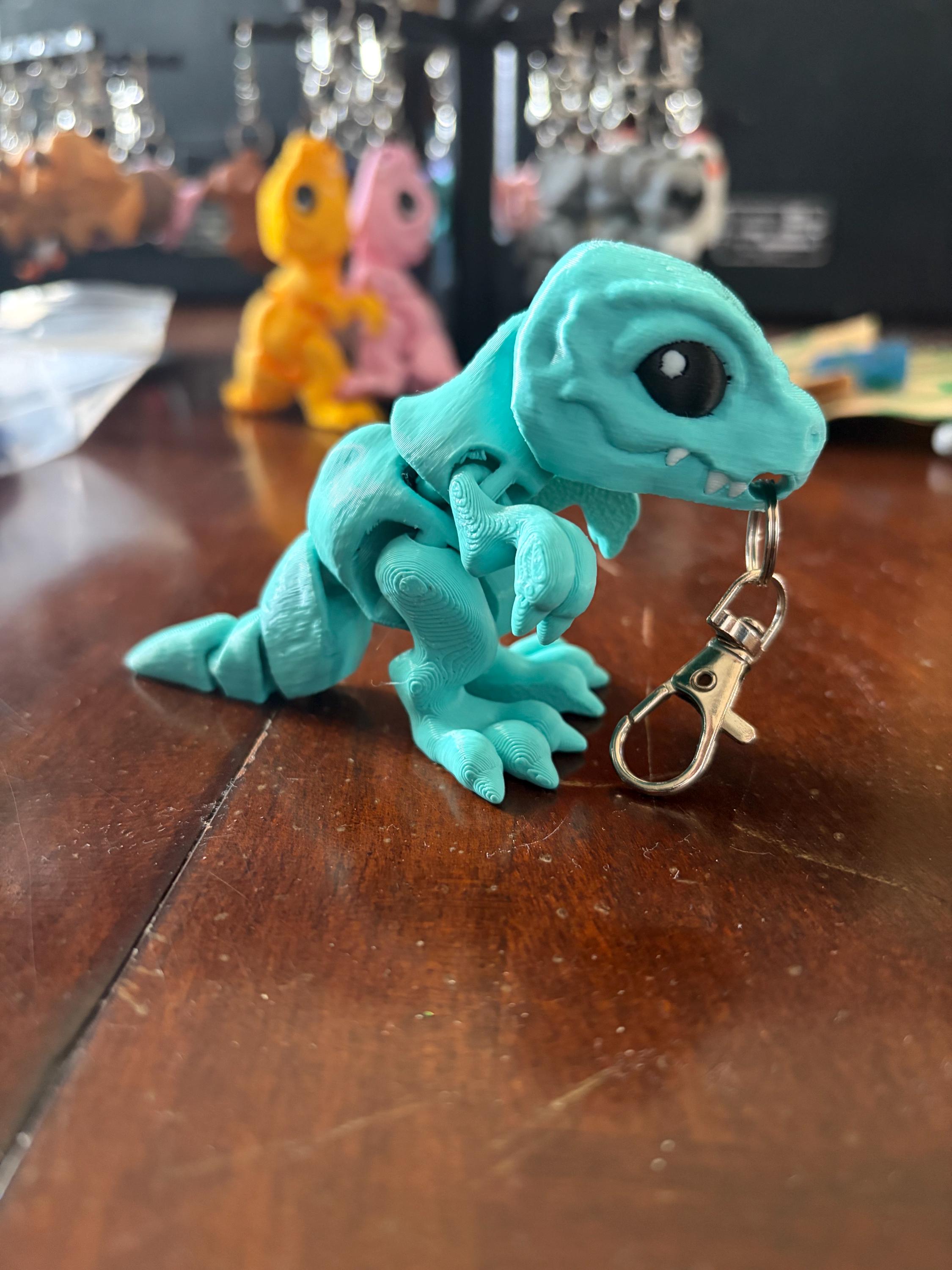 T Rex Keychains Articulated T-rex Keychain: 3D Printed Dinosaur Bag Charm, Desk Toy (5 ...