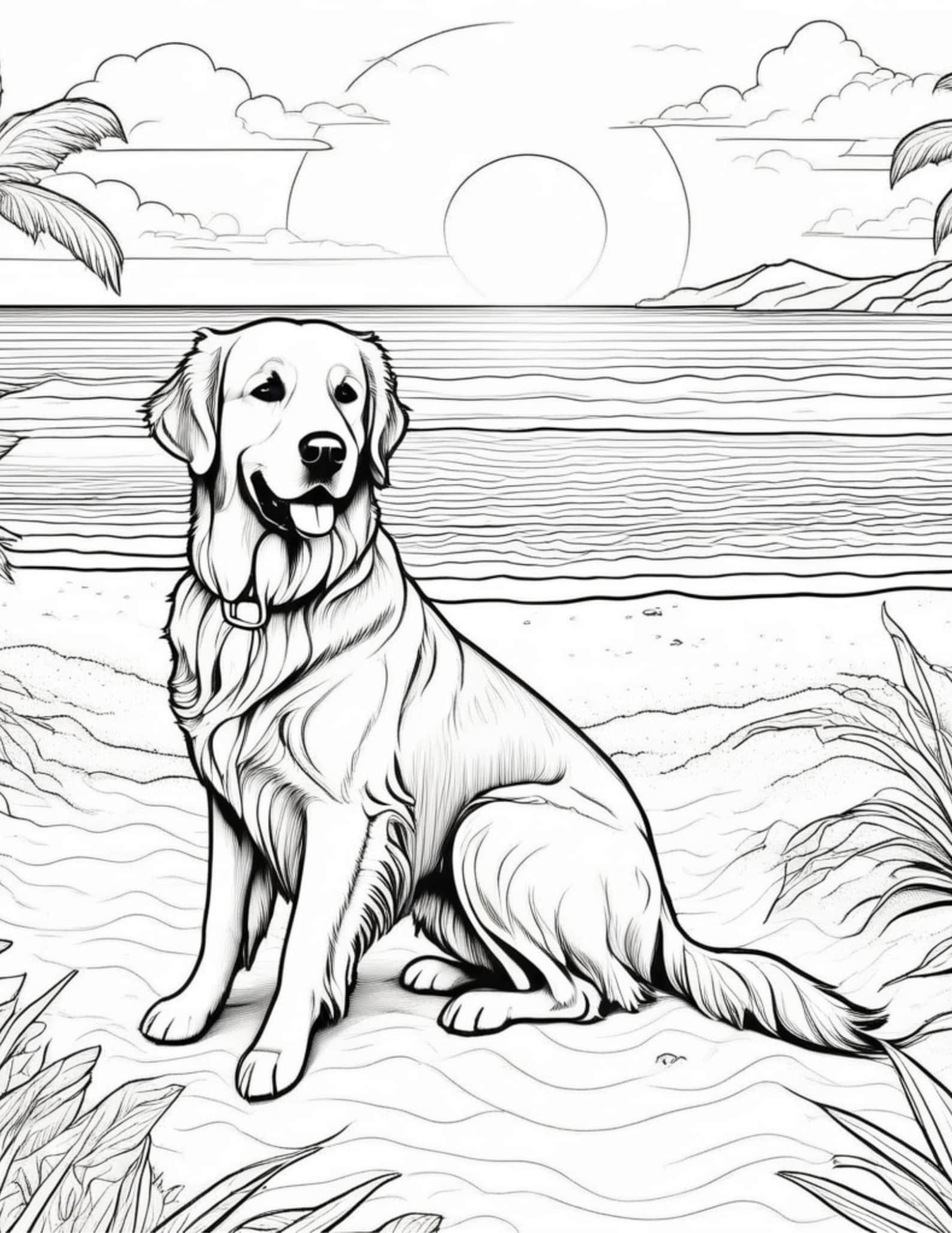 Golden Retriever Coloring Book - Etsy
