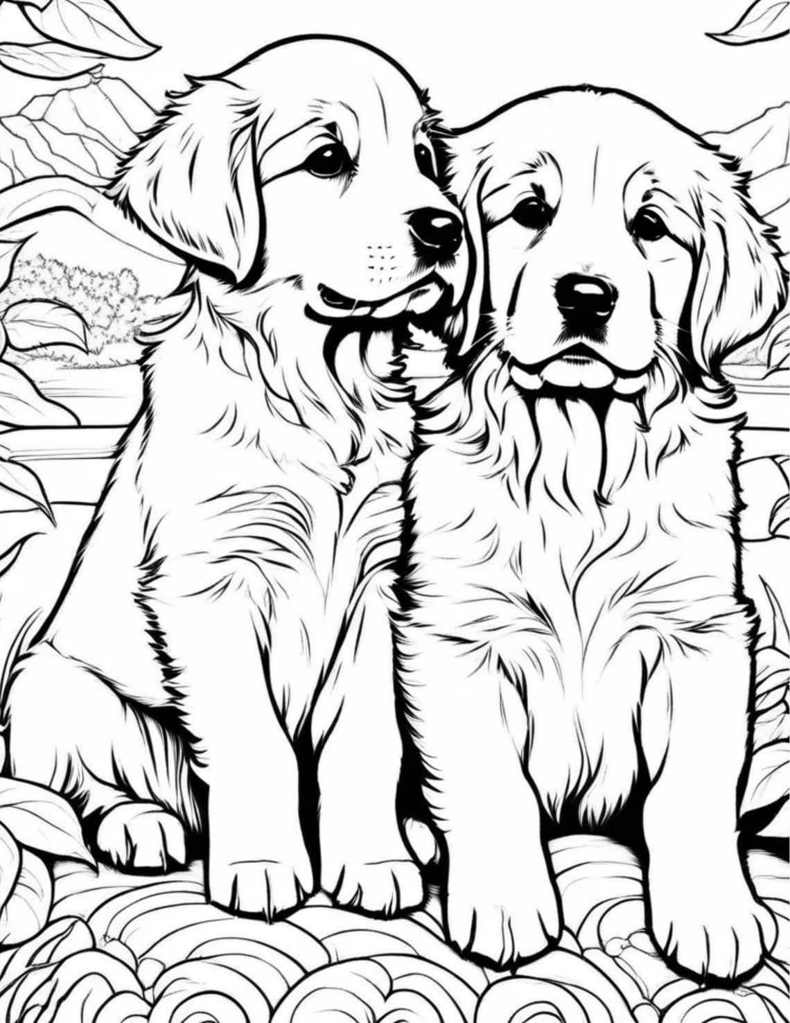 Golden Retriever Coloring Book - Etsy