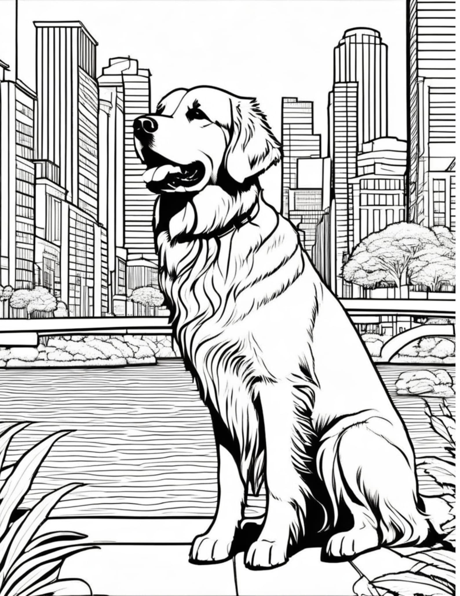Golden Retriever Coloring Book - Etsy