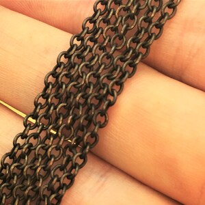 DISCONTINUED 3mm x 2mm Brass Cable Chain / Hand Antiqued Chain / Solid Brass / Soldered Links / Oval Chain / Jewelry Supplies / Patina Queen