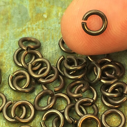 5mm Brass Jump Rings / Hand Antiqued / 18g Solid Brass Jump Etsy