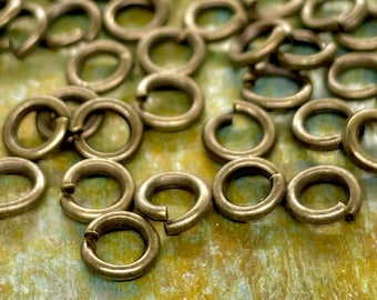 5mm Antique Bronze Plated Brass Jump Rings / 18g / Strong / Open Jump Rings / Jewelry Supplies / Jewelry Components / Patina Queen