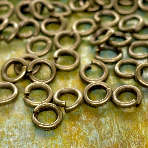 5mm Antique Bronze Plated Brass Jump Rings / 18g / Strong / Open Jump Rings / Jewelry Supplies / Jewelry Components / Patina Queen