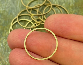 18mm Round Raw Brass Rings / Closed Ring / Yellow / Connectors / Links / Circle / Jewelry Components / Supplies / Findings / Patina Queen