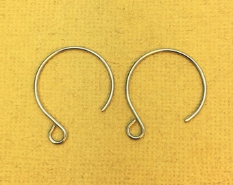 Stainless Steel Hoop Ear Wire / Stainless Steel / Silver Earring Hooks / Jewelry Supplies / Patina Queen / 10 PAIRS