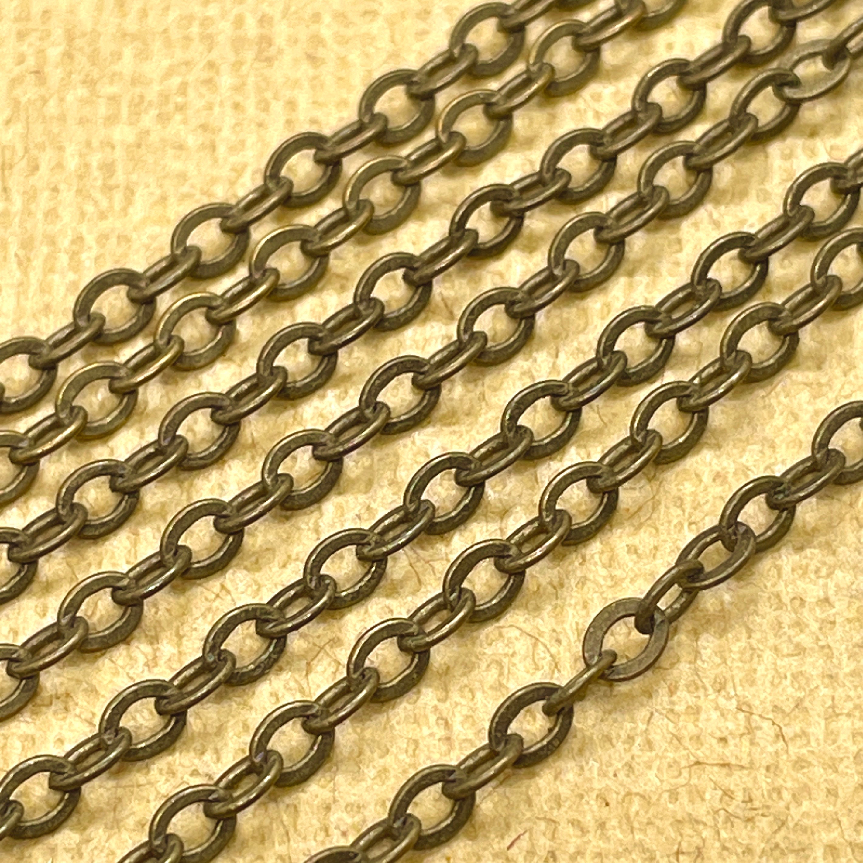 Rustic Brown Chain, Large Link, Cable Chain, Oval Chain, Antiqued