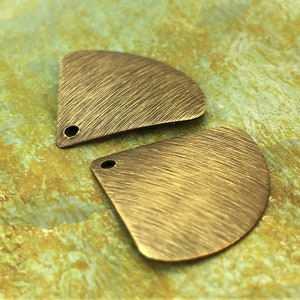 Brass Fan Charms / Hand Antiqued / Textured / Polished / Triangle Charms / Geometric / Parts for Earrings / Jewelry Supplies / Patina Queen image 3