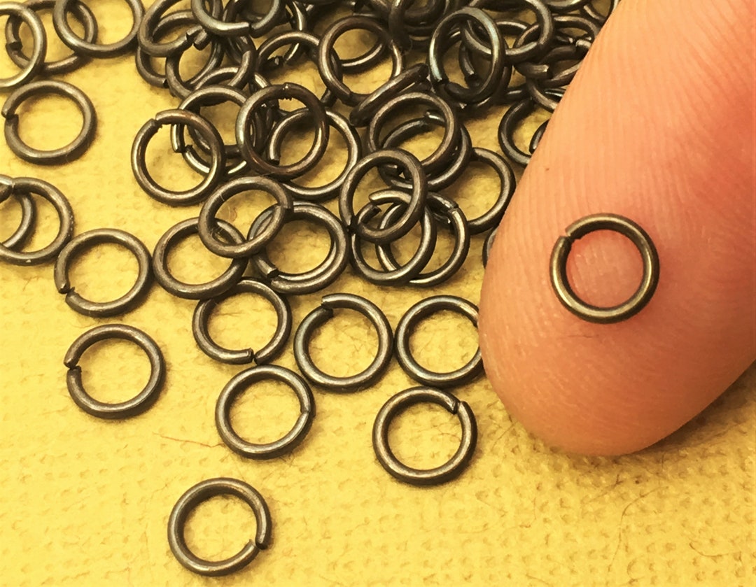 5mm Brass Jump Rings / 21g / Hand Antiqued Brass / Solid Brass / Open
