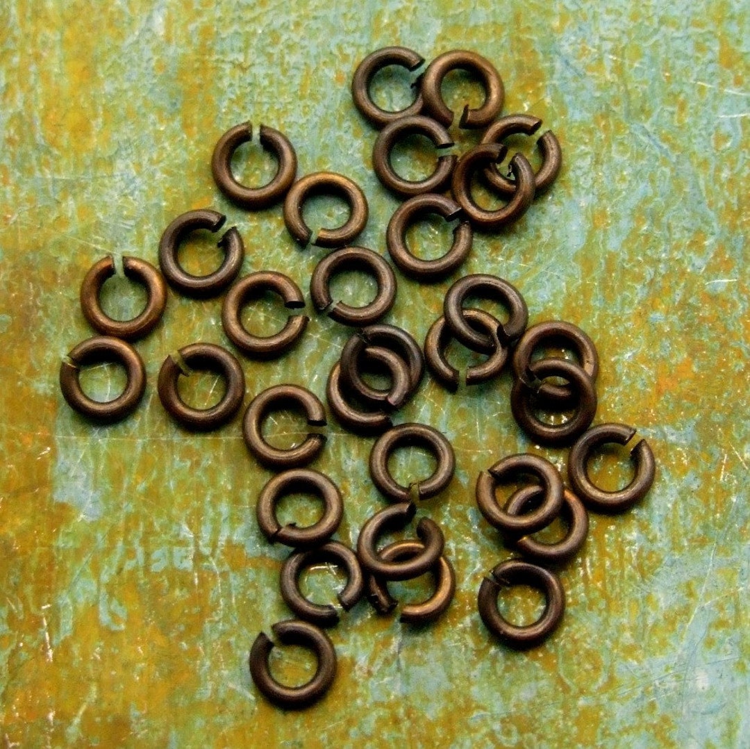 3mm Brass Jump Rings / 21g Jump Ring / Hand Antiqued / Brass Rings / Open Jump Rings / Jewelry