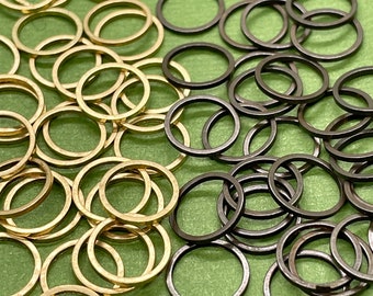 10mm Round Connector Rings / Brass Rings / Hand Antiqued / Antique Brass / Raw Yellow Brass / Closed Ring / Jewelry Supplies / Patina Queen