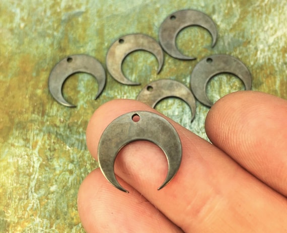 Antique Brass Crescent Moon Charms: Boho Jewelry Supplies (15mm)