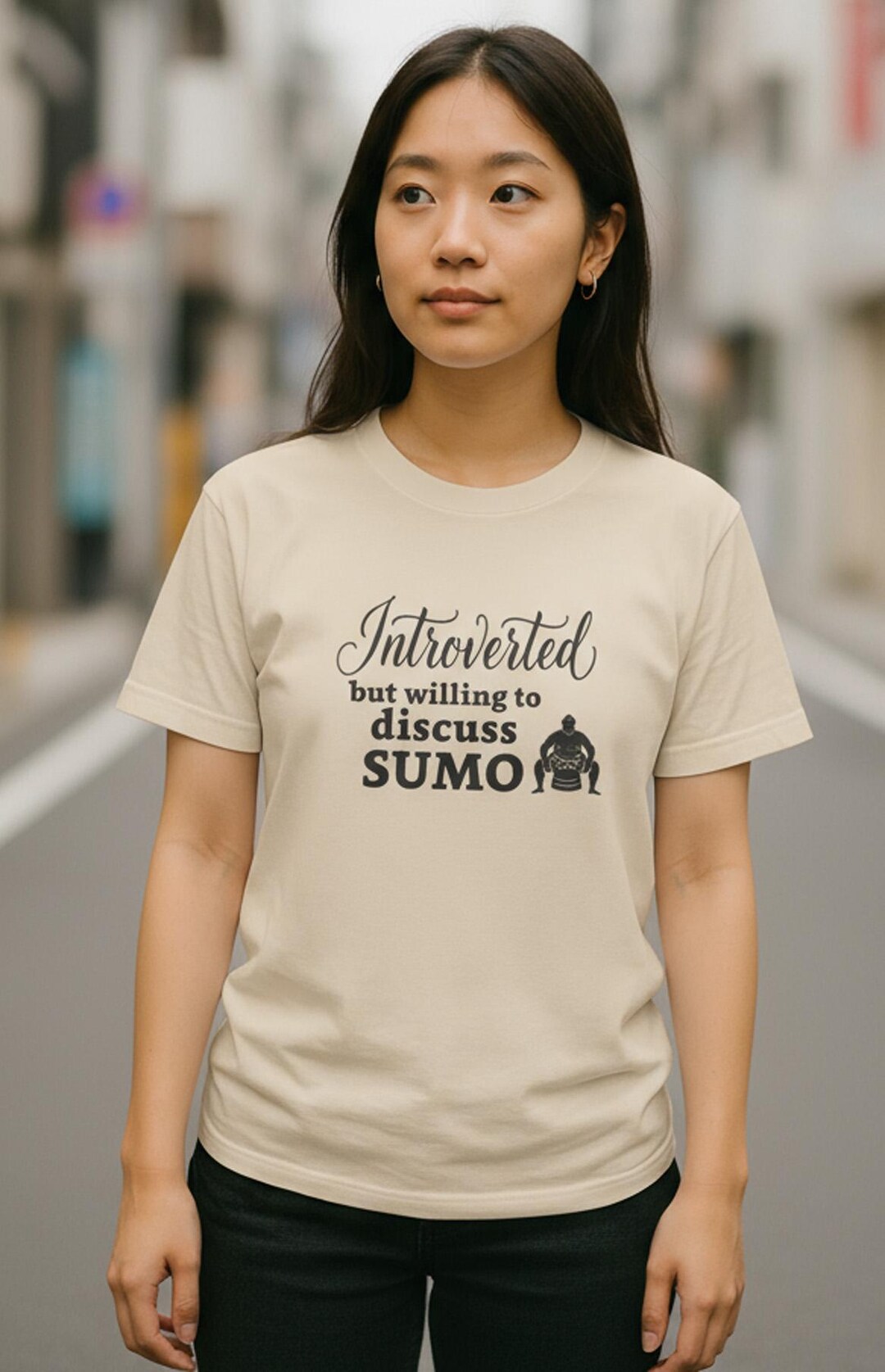 Funny Sumo T-shirt: Introverted but Willing - Japanese Humor - Etsy