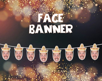 Custom Face Photo Birthday Banner: Personalized Party Decor (Digital File)