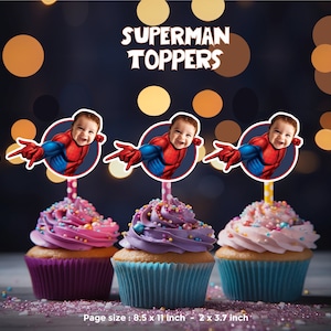 Spiderman Cupcake Toppers - Personalized Faces for Custom Party Fun Decor