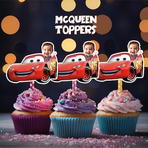 McQueen Cupcake Toppers - Personalisierte Gesichter für individuelle Party Fun Decor