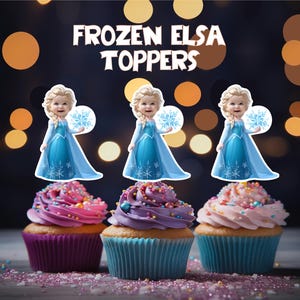 FROZEN ELSA Cupcake Toppers - Personalized Faces for Custom Party Fun Decor