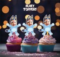 BLUEY Cupcake Toppers - Personalized Faces for Custom Party Fun Decor