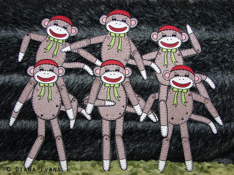 PDF Sock Monkey Sam Paper Doll image 3