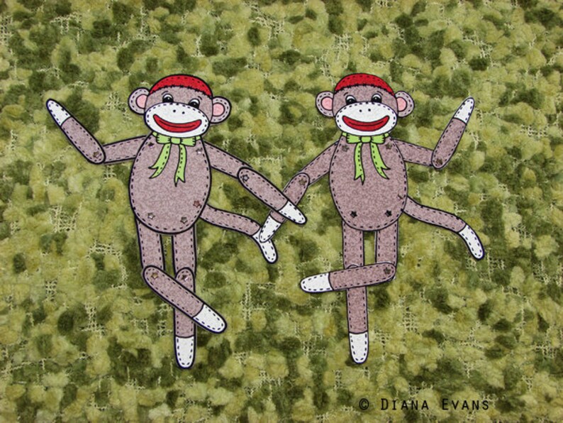 PDF Sock Monkey Sam Paper Doll image 4