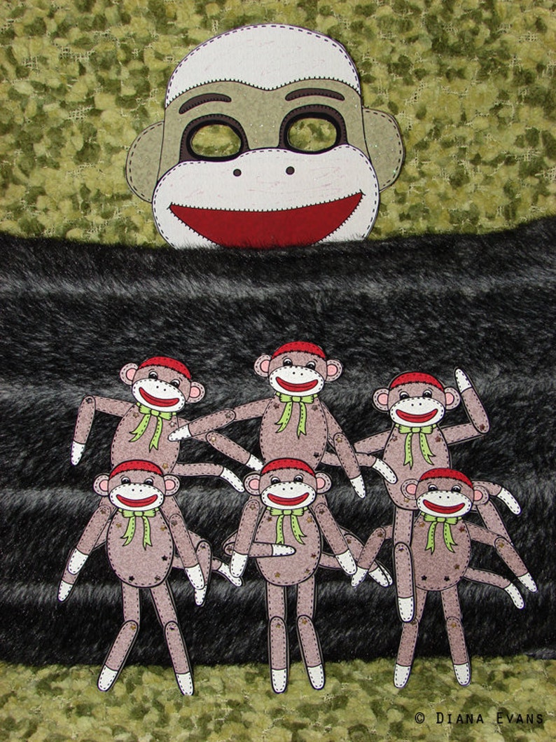 PDF Sock Monkey Sam Paper Doll image 5