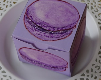 Cassis Violette Macaron Treat Box - PDF file - Craft your own