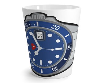 Deep Blue Diver Coffee TIME Latte mug