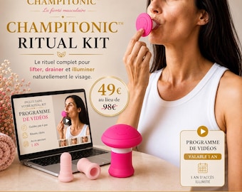 Champitonic™ + Programme complet + mini ventouses anti-rides offertes – édition exclusive - Rituel visage anti double menton