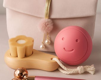 Beauty Box: Champitonic, dry brush and vibrating roller. Facial Yoga by Dulcinée