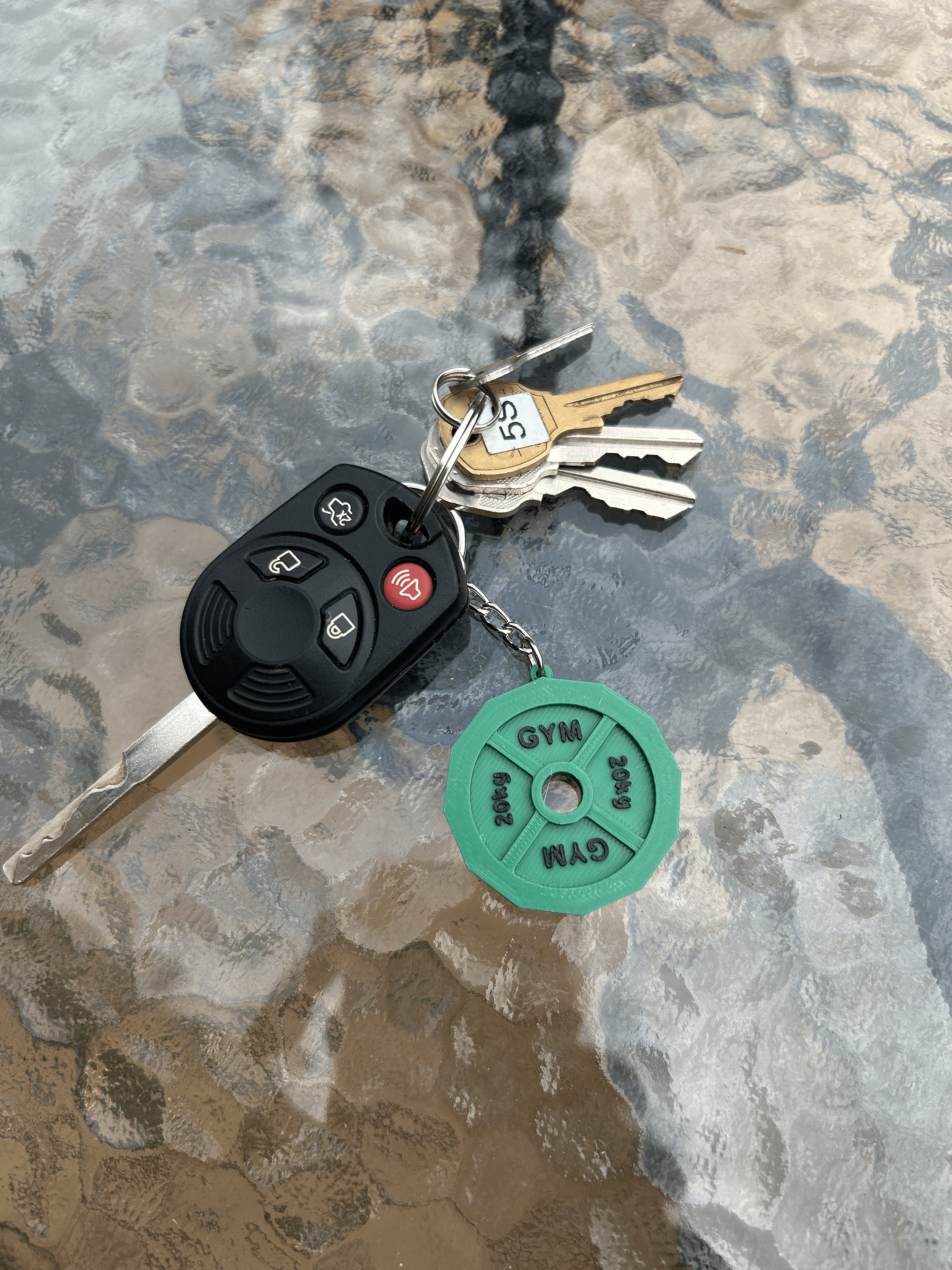 Key Chainweight 3D Printed Gym Weight Key Chains, Color and Text Customizable Dumbbell ...