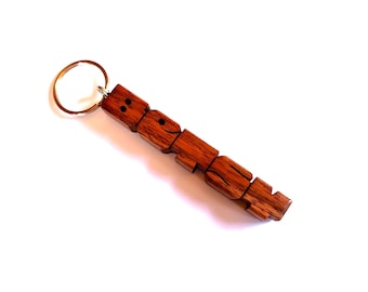 Walnut Wood Name Keychain, Custom Carved to Order