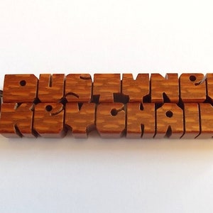 Leopardwood 2-Liner Keychain, Names Custom Carved to Order image 2