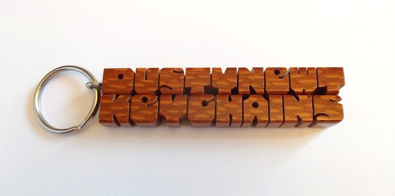 Leopardwood 2-Liner Keychain, Names Custom Carved to Order image 2