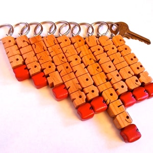 Teacher's Apple Name Keychain in Cherry Wood, Custom Carved to Order image 6