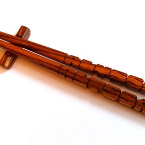 Zebrawood Name Chopsticks, Custom Personalized, Carved to Order
