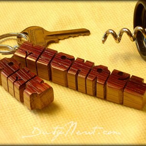 Custom Napa Wine Barrel Oak Stave Name Keychain, Recycled Wood, Carved to Order image 9