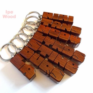 Custom Ipé Wood Name Keychain, Carved to Order image 3