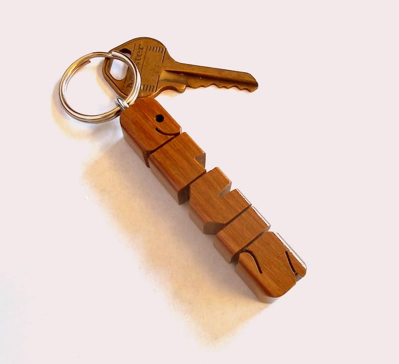 Custom Ipé Wood Name Keychain, Carved to Order image 7