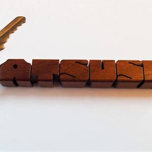 Custom Ipé Wood Name Keychain, Carved to Order image 6