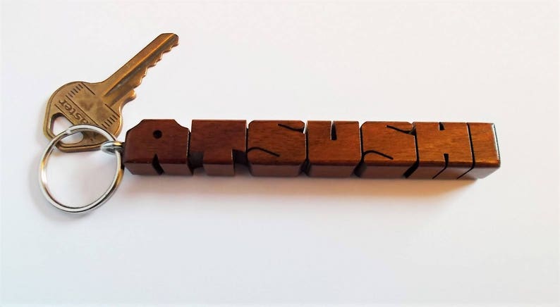 Custom Ipé Wood Name Keychain, Carved to Order image 6