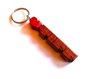 Custom Purpleheart Wood Name Keychain, Carved to Order